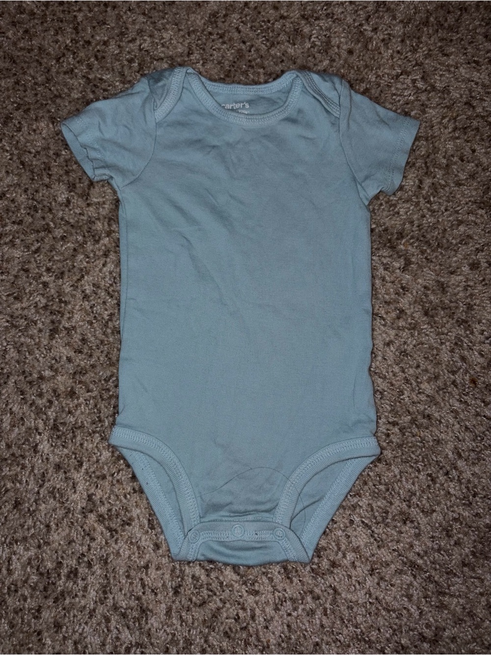 Carter's Light Blue Short Sleeve Baby One-Piece Bodysuit